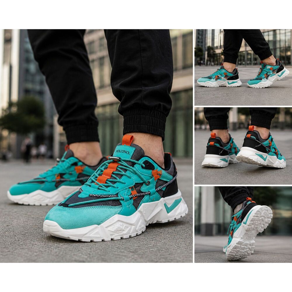 Mazino Oasis025 Sneakers Sz13 UK / 14 US Turquoise Chunky Trail Streetwear Shoes